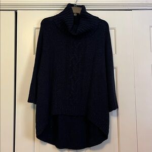 LRL Lauren Jeans Co navy blue cowl/turtleneck sweater.  Size Large